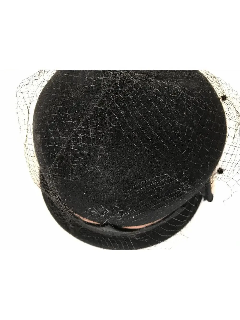 Vintage Black Felt Cloche Hat: 1950s Fawntra Millinery with Netting